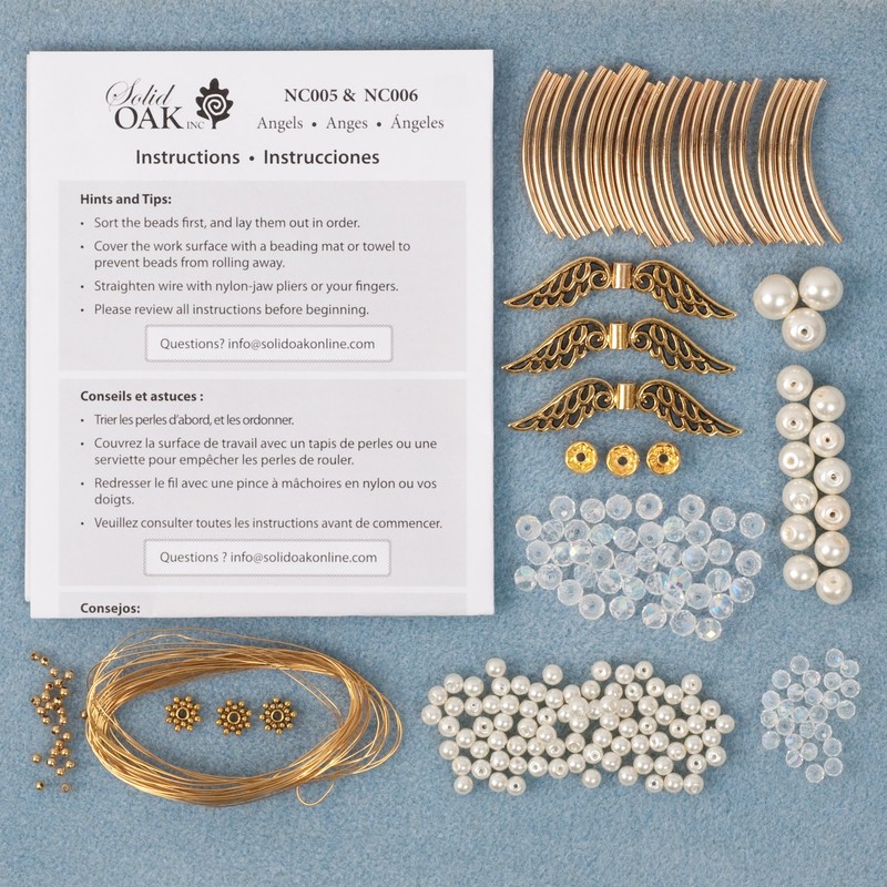 Solid Oak Golden Angels Ornament Kit, Gold