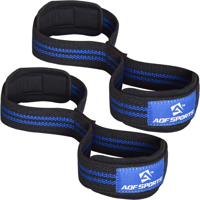 AQF Figure 8 Padded Lifting Straps Strength Training, Bodybuilding Weights