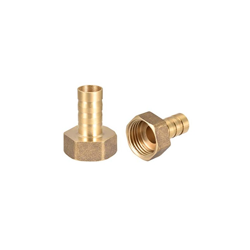 sourcing map Brass Hose Nozzle Connector 12 mm Barb G1/2