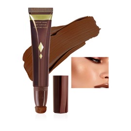 Prreal Contour Beauty Wand, Concealer Cream Contour, Liquid Face Bronzer Stick Makeup with Cushion Applicator, Waterproof Long Lasting Contour Stick, Smooth Natural Concealer Stick Makeup Pen, (01)