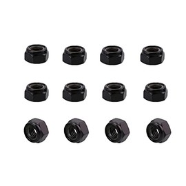 Smartsails 12 Piece Nylon Lock Non-Slip nut M10*1.5mm, Black Anti-loosening self-Locking nut