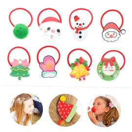 FOMIYES 50pcs Christmas Hair Ties Adorable Santa Claus Themed Accessories for Girls and Women Elastic Hair Scrunchies for Holiday Parties and Everyday Use