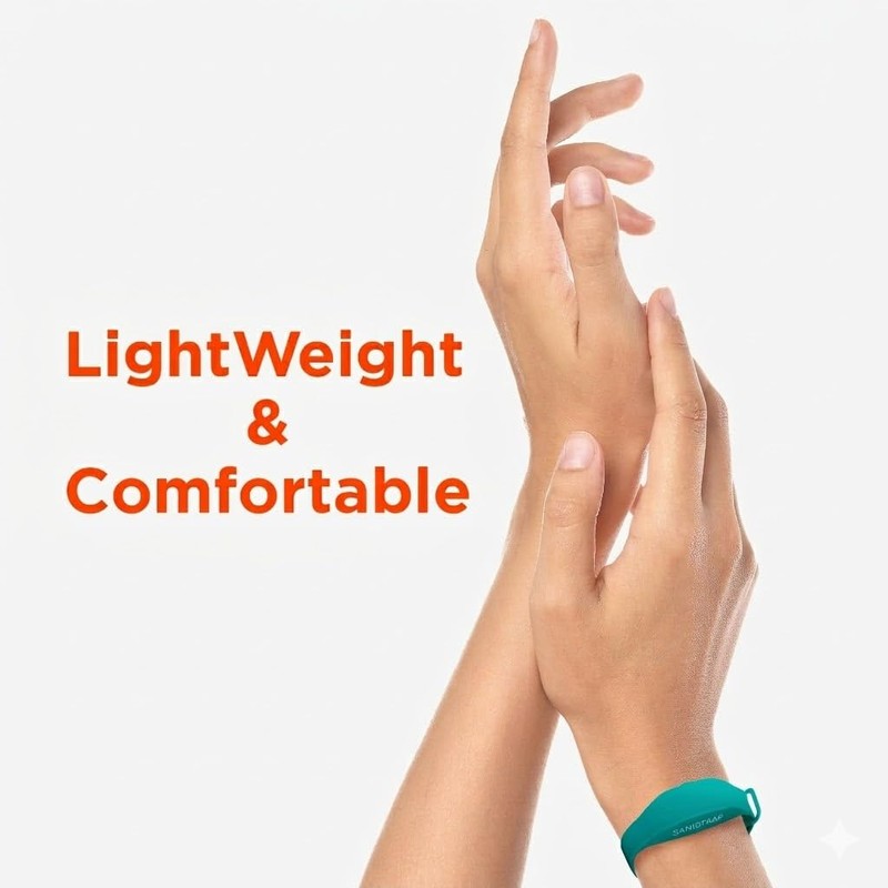 C Compressa SaniStrap Silicone Hand Sanitizer Wrist band, Refillable Travel