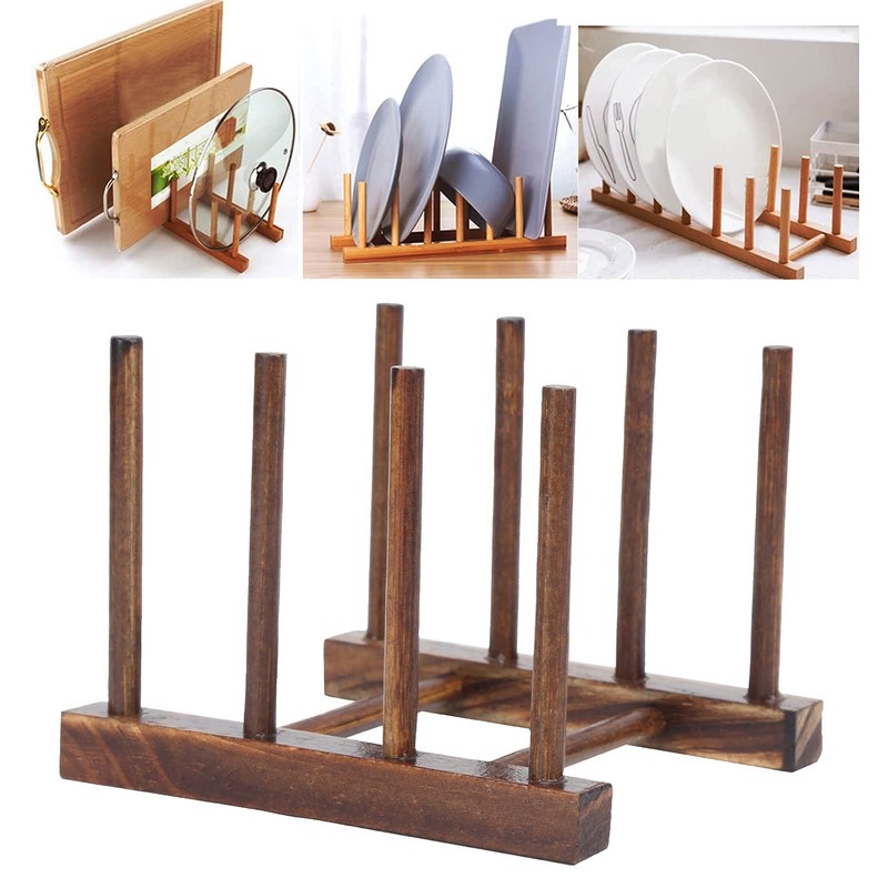 Entatial Dish Drainer Crockery Drainer Foldable Composite Wood Dish Drainer