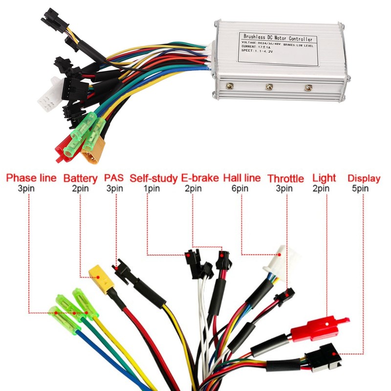 Electric Bike Motor Controller Kit Brushless Motor Sine Wave Controller