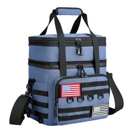 DOLOPL Lunch Box for Men, Tactical Insulated Expandable Lunch Bag for Women, 16L Large Leakproof Waterproof Women Lunch Bag with Adjustable Shoulder Strap for Outdoor, Picnic, Office, Blue