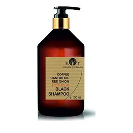 Black Caffeine Shampoo, Castor Oil and Red Onion Extract, Anti-Hair-Loss, Hair Regrowth, Stimulates Hair Growth 100 ml