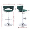 Set 2 Green Bar Stools Chrome Footrest Simple Chrome Leg