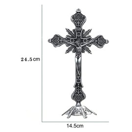 lylqmy Crucifix Jesus Christ Cross Statue Figurine Christian Gifts (Model 3)