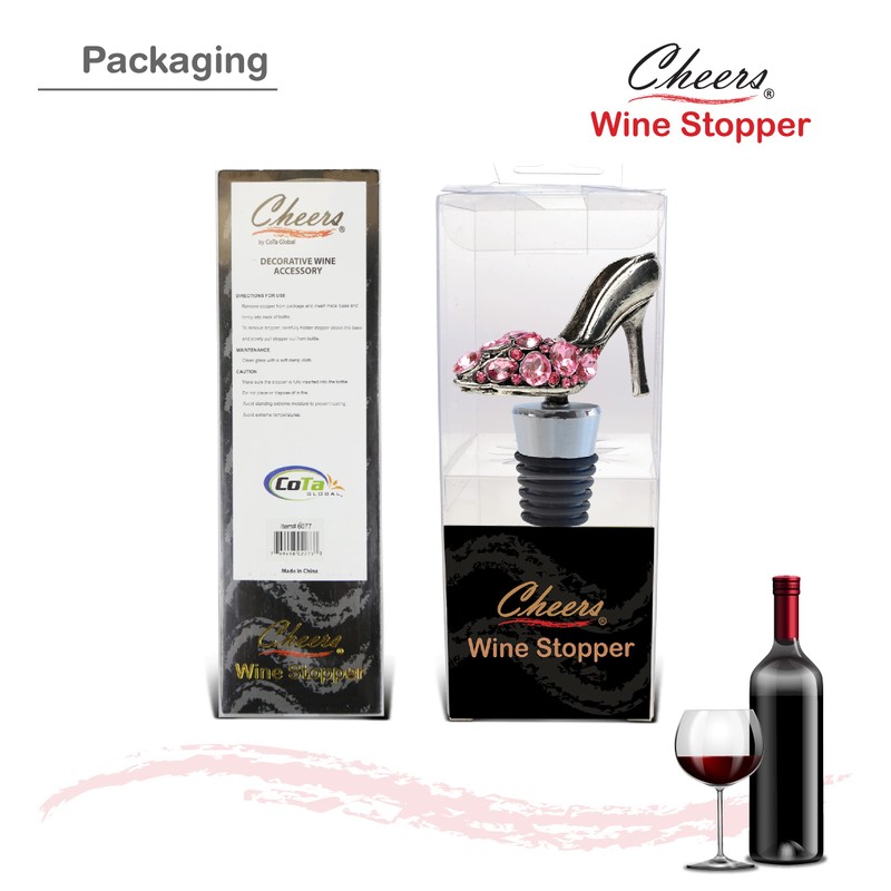 Cheers High Heel Shoe Metal Wine Stopper - Elegant Decor