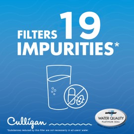 Culligan CUGMW Refrigerator Water Filter, Replacement for GE Water Filter (MWF), Replace Every 6 Months, Pack of 1