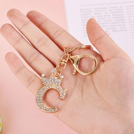 [Moerstar] Bag Charm Initial Charm Keychain Accessories for Women English Keepsake Keychain Key Chain Initial Bag Charm, E