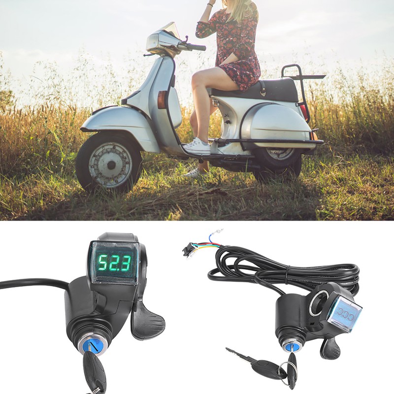 E‑Bike Thumb Throttle LCD Display Digital Battery Voltage Power Switch