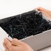 ROSYJUNE 8oz Black Crinkle Cut Paper Shred Filler, Iridescent Easter