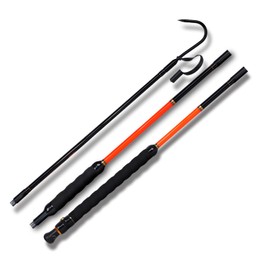 Fiblink Fishing Gaff Fiberglass Handle Stainless Steel Hooked Gaff (3’& 5’& 6’& 7', 66 lb Test) (Lenght: 7')