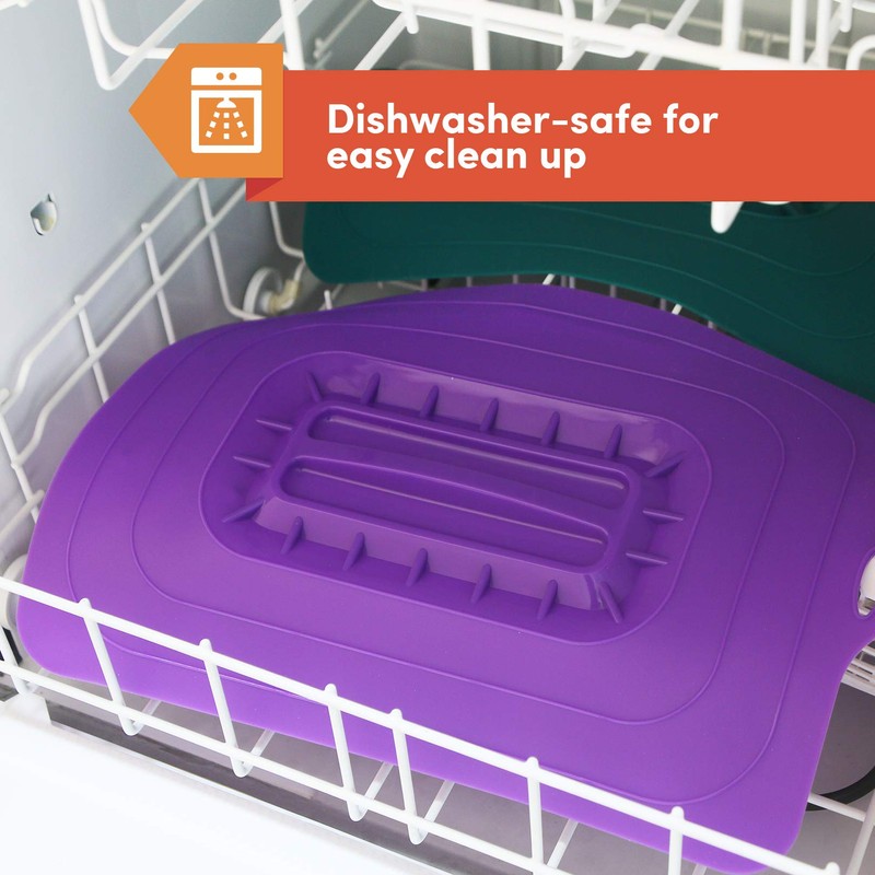 Elite Gourmet Rectangular Silicone Suction Lids, Set of 3, Multi