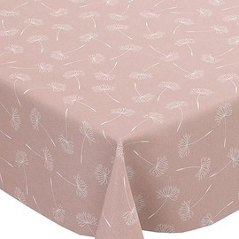 Karina Home Megan Wipe Clean Tablecloth Vinyl PVC (Pink, 120cm x 120cm)
