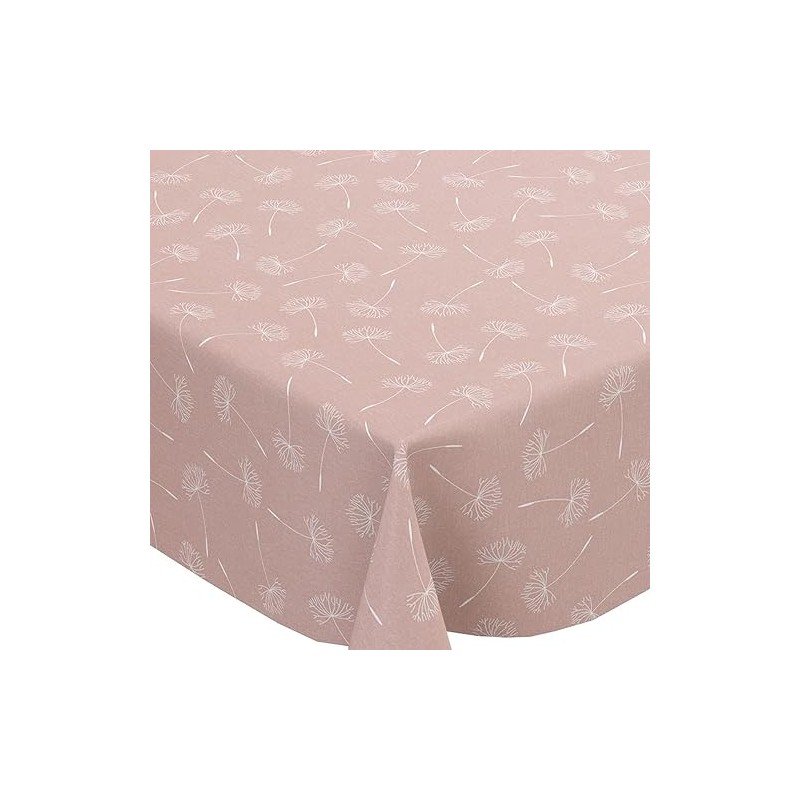 Karina Home Megan Wipe Clean Tablecloth Vinyl PVC (Pink, 120cm