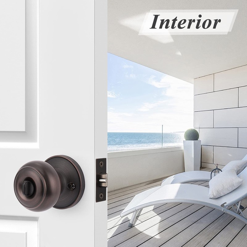 Probrico Keyed Entry Door Knob with Lock and Same Key,
