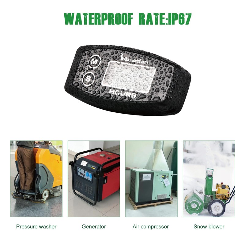 Yooreal Vibration Hour Meter,User Shutdown Waterproof for Gas/Diesel Motor Generator