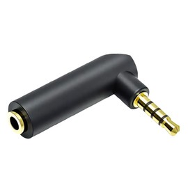 CNCTWO 3.5mm 4 Pole Stereo Mini Plug Male to Female Right Angle Audio Adapter Gold Plated Plug C2435LAFOCT25
