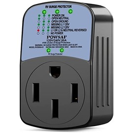 POWSAF Protable rv Surge Protector 50 amp, 4100 Joules, RV Electrical Adapter with 50 Amp Male to 50 Amp Female