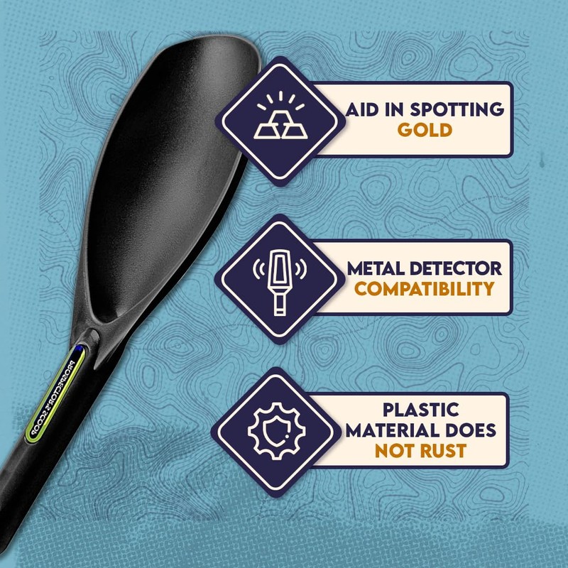 SE Black Prospector's Scoop - 12.5" Heavy-Duty Plastic Tool for
