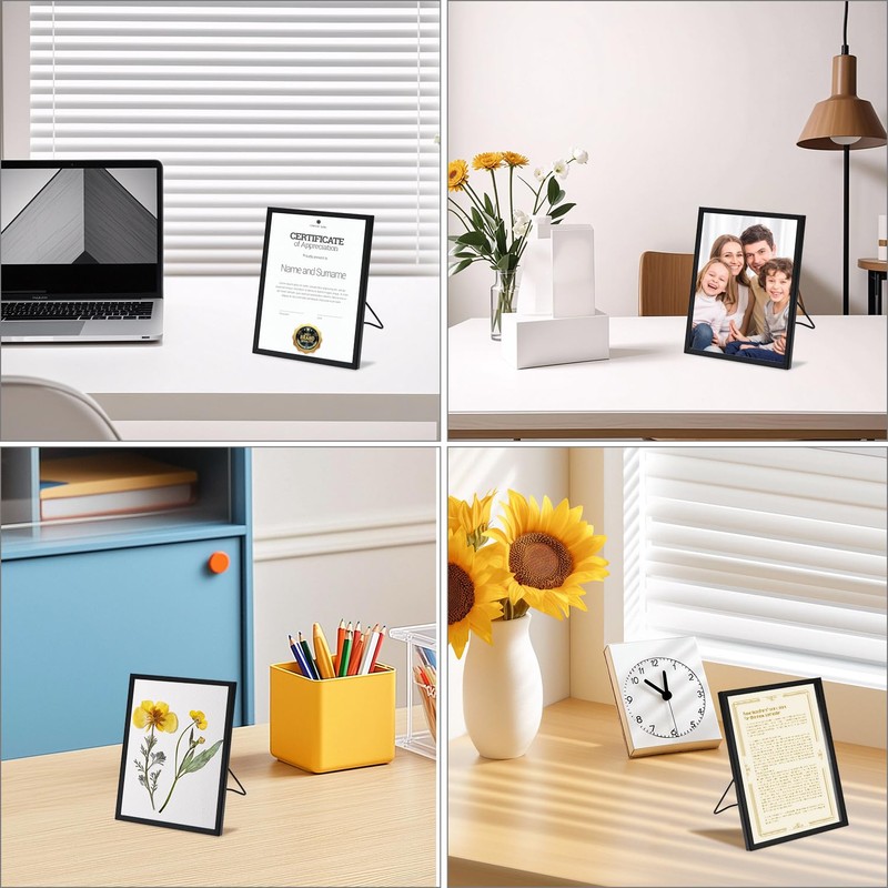QWORK® 2 Pieces 15 x 20 cm Glass Picture Frame,