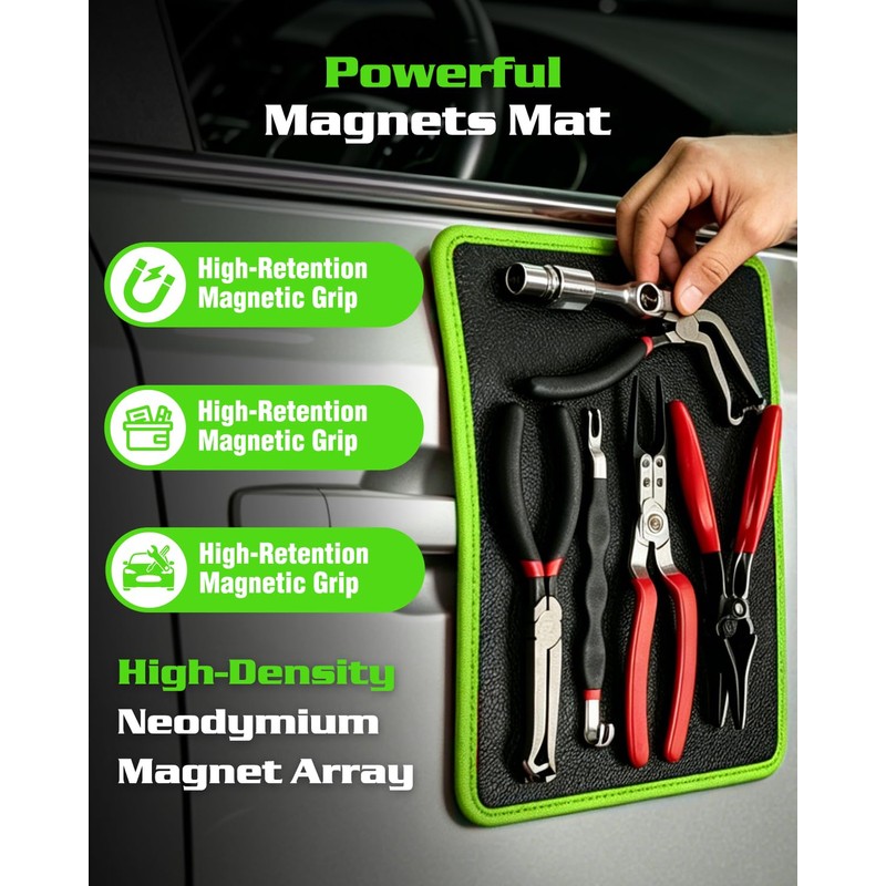 Magnetic Tool Mat & Holder | 12.8"x9.8" Flexible Magnetic Tray
