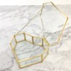 Flip Love Heart Shaped Geometric Glass Jewelry Box Glass Ring