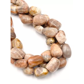 Natural Peach Moonstone Smooth Nugget Chunks Approx.15-18x2