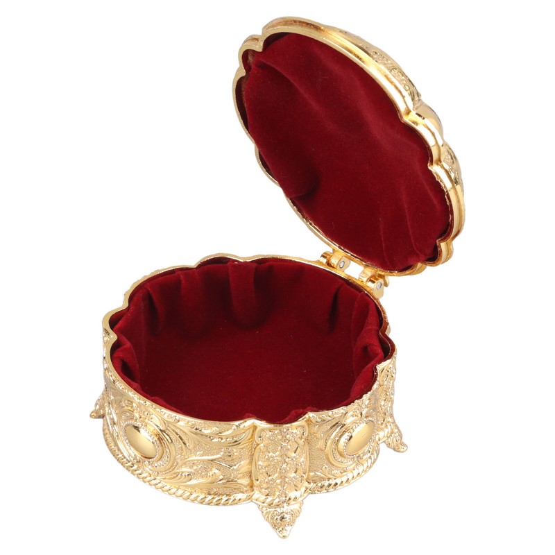 Metal Jewelry Box Innovative Light Luxury Shell Flower Round Trinket