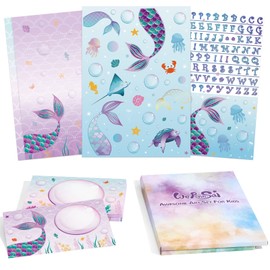 WERNNSAI Kids Stationery Set - 72PCS Girls Stationery Set Teens Mermaid Letter Writing Kit Mermaid Letter Paper Set Stationery Writing Sheets with Envelopes School Mermaid Gift