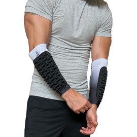 Sedroc Padded Arm Guards Forearm Protectors Ultra Thin Compression Sleeves with Pads (White - Pair, Small)