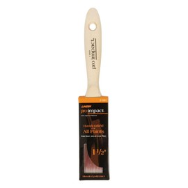 Linzer 0150 Pro Impact 1160 Varnish and Wall Brush, 1-1/2 in Width, Chiseled Polyester Blend, 1.5", Natural