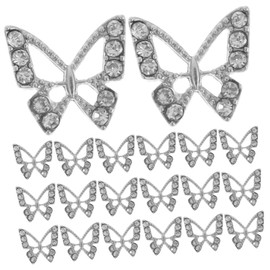Baluue 20pcs Rhinestone Butterfly Nail Charms for Manicure Decoration Premium Nail Art Accessories Cute Butterflies