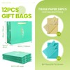 12 Pcs Gift Bags with Handles and Tissue paper, Large