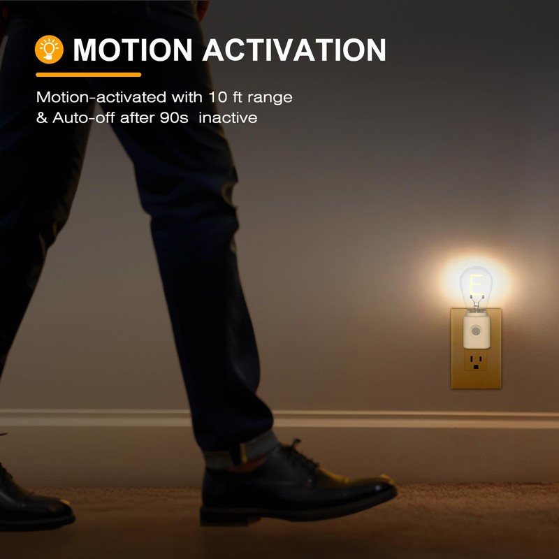 LUMILECT LED Motion Sensor Night Light, Plug-in, Dusk-to-Dawn Sensor, E-Type