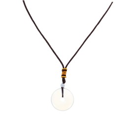 ORFOFE Necklace Jewelry Natural Stone Pendant Necklace Crystal Peace Buckle Fashion Present for Women