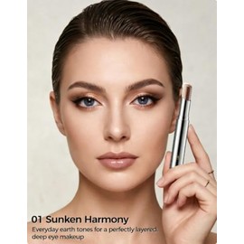 Erinde Sombra de ojos en barra de 3 colores, Lápiz de Sombra Cremoso, Acabados Mate y Brillante, Duradero y Resistente al Agua, Fácil de Aplicar y Mez