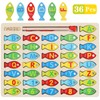 Magnetic Wooden Fishing Game Toy for Toddlers, Alphabet Fish Catching