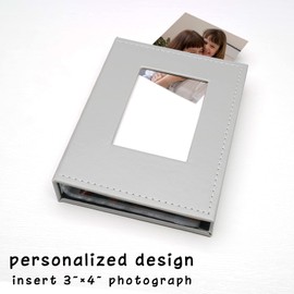 Cherrich Small Photo Album 4x6, Pack of 2 Leather Photo Book, Each Mini 26-Page Album Holds 52 Photos, Art Presentation Folder for Postcards & Picture Storage Grey