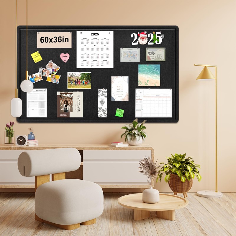 Large Bulletin Board - 60 x 36 Inches, Foldable Decorative