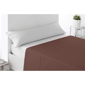 Miracle Home. Soft and Comfortable 100% Brushed Microfiber Flat Sheet, Wrinkle Free and Anti Peel, 175 x 270 cm, for 105 cm Bed, Brown