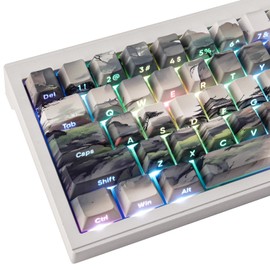 Sunzit PBT Keycaps - Side Print Keycaps 75 Percent, Shine Through Custom Key caps, Japanese Keycap Set Dye Sub & Double Shot, 135 Keys Cherry Profile Keyboard Keycap for Mechanical Keyboard