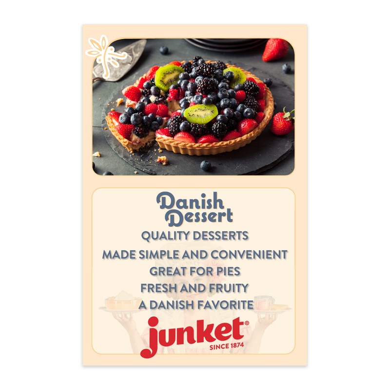 Junket Danish Dessert Strawberry 4.75 Oz (Pack of 6)