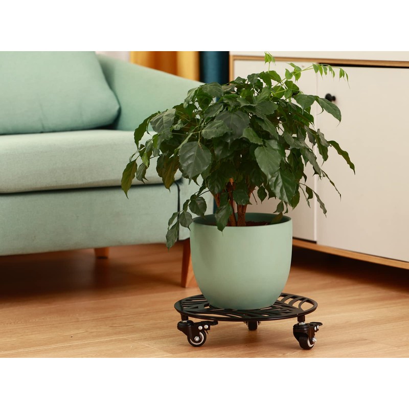 3 Packs Large Metal Plant Caddy with Wheels 13” Heavy-duty