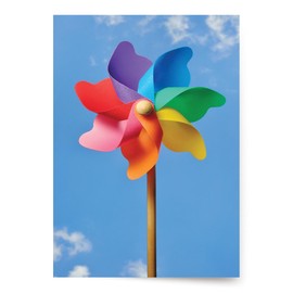 Designer Greetings For Your Words, Blank Cards, Rainbow Pinwheel (Pack of 6 Cards with Envelopes)
