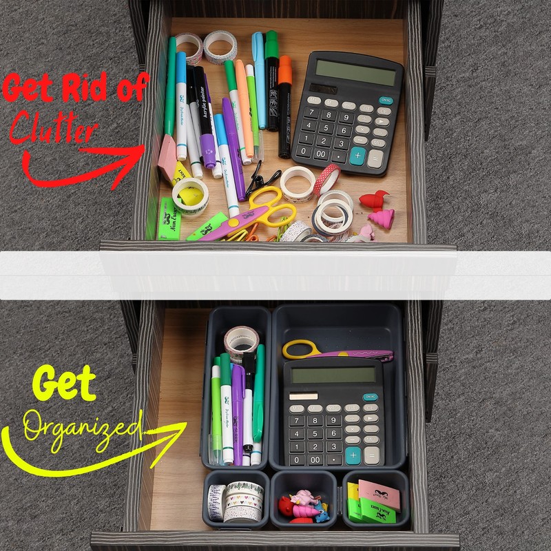 Mr. Pen- Interlocking Desk Drawer Organizer, 8 pcs, Drawer Organizer,