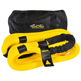 KING-PRO Kinetic Recovery Rope 5/8“x20' Towing Rope 15,000lbs Breaking Strength Snatch Rope 100% Nylon Made Heavy Duty Offroad 30% Stretches for Full-Size Truck Large SUVs Offroad Vehicels